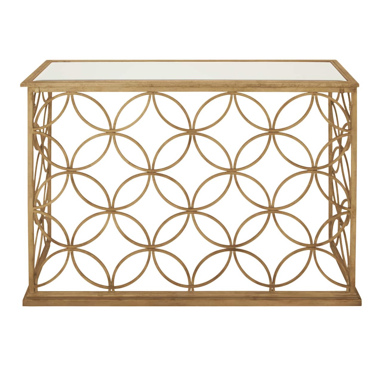 47&#x22; Gold Traditional Metal Console Table